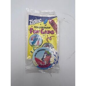 Ziploc Fingerman Fun Caps Pogs 3 Pack Sealed 1995 Promo Advertising Kids Toys‎